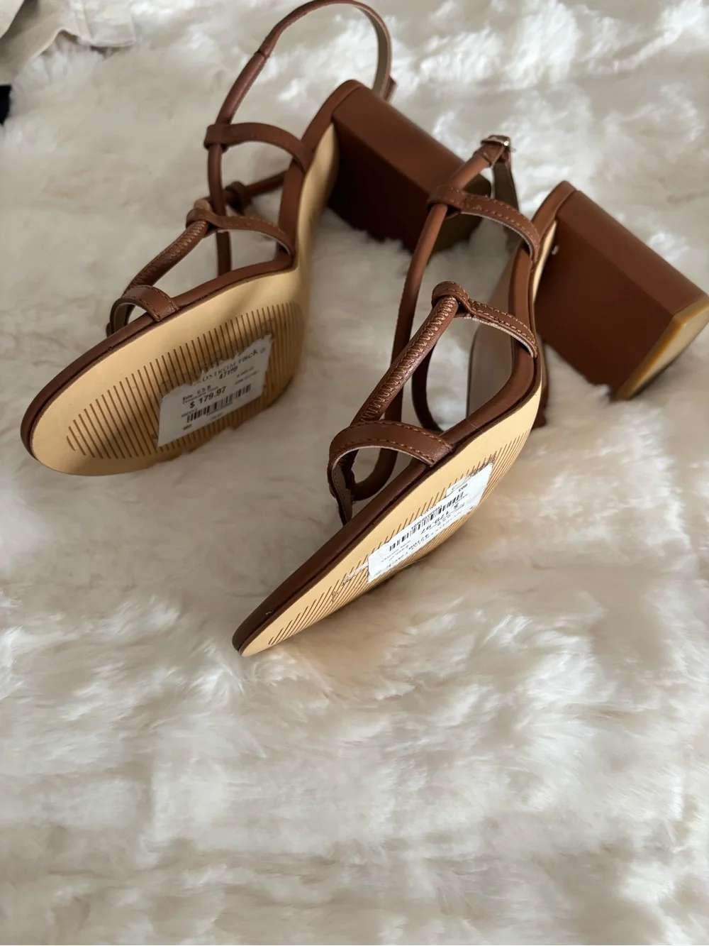 Stuart Weitzman Brown Leather Strappy Heel Sandals